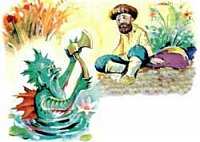 Мужик и водяной (Сказка Толстого Л.Н.), картинка