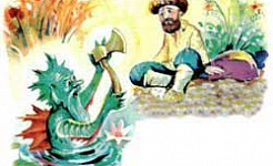 Мужик и водяной (Сказка Толстого Л.Н.), картинка